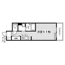 ユニエトワール高松扇町 ワンルームの間取図画像
