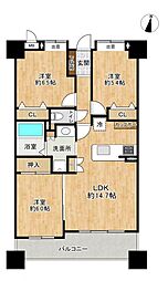 フェスティオ帯山イーストコート 3LDKの間取図画像