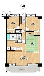 グリーンヒル水前寺 3LDKの間取図画像