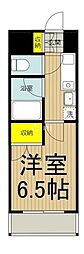 サンライズ 1Kの間取図画像