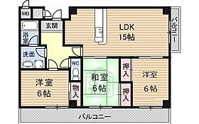 大阪府茨木市北春日丘４丁目（賃貸マンション3LDK・1階・75.04㎡） その2