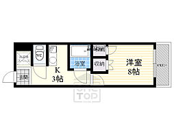 旭ビル 1Kの間取図画像