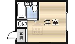 サテライト総持寺 2階ワンルームの間取り