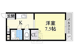 シャトー5 1Kの間取図画像