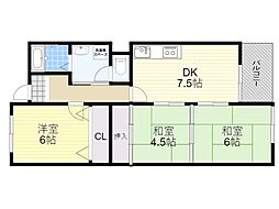 伸栄ハイツ 3LDKの間取図画像