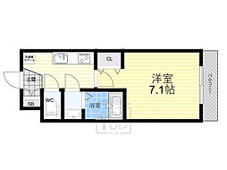 KORE・YIELD千里丘 4階1Kの間取り