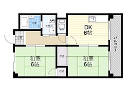 寿マンション 2DKの間取図画像