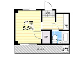 ネオ・パレス2号館 1Kの間取図画像
