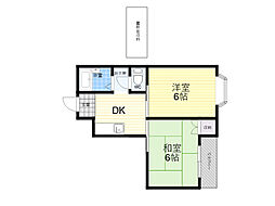 グリーンハウス 2DKの間取図画像