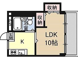 山崎第5マンション 1Kの間取図画像