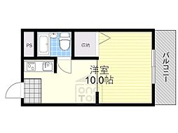 山崎マンション10 ワンルームの間取図画像