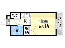 メゾン・リヴェール2 1Kの間取図画像