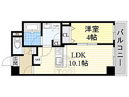 中条プレイス 1LDKの間取図画像