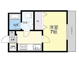 ヴェルドゥール茨木 1Kの間取図画像