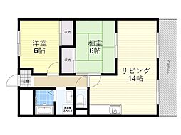 レジデンスベルメゾン 2LDKの間取図画像