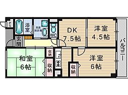 ドミールカメリア 3DKの間取図画像