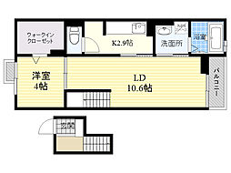 ジェルメ 1LDKの間取図画像