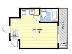 コーポウエスト・リバー ワンルームの間取図画像