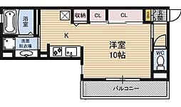 パレブロン 1Kの間取図画像