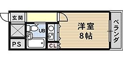 コーポラスムツミ 1Kの間取図画像