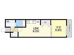 フジパレス茨木南 1LDKの間取図画像