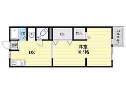 大協マンション 1DKの間取図画像