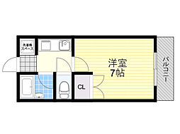ハーモニーヒルズ 1Kの間取図画像