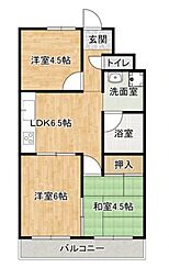 メルシー南摂津 3DKの間取図画像