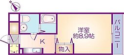 パストラル西中条 1Kの間取図画像