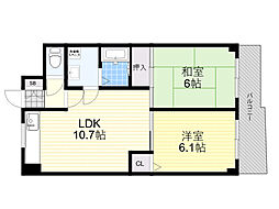 Am'scourt 2LDKの間取図画像
