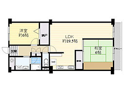 穂積台グランドコーポ 2LDKの間取図画像