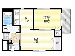 アーバンハイツ 1LDKの間取図画像