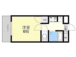 コスモセブン 1Kの間取図画像
