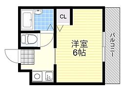 ネオセレス参番館 1Kの間取図画像