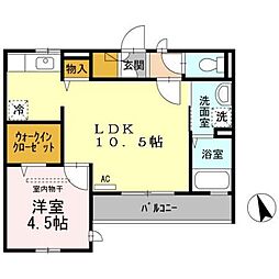 Primaclasse 1LDKの間取図画像