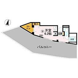 アルビオン千里丘 ワンルームの間取図画像