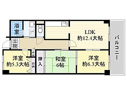 イリス南茨木 3LDKの間取図画像