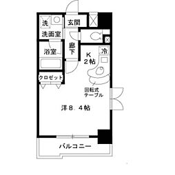 グランエスポワール ワンルームの間取図画像