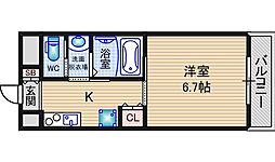エスト茨木 1Kの間取図画像