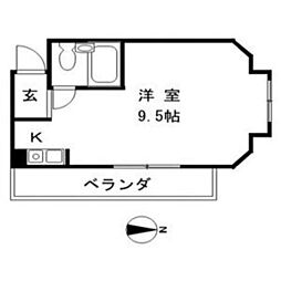 ビスタ千里丘3 ワンルームの間取図画像