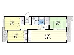 コスモアベニュー 3LDKの間取図画像