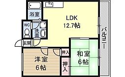 メゾンクレール 2LDKの間取図画像