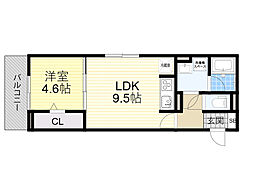 パラディAY 1LDKの間取図画像
