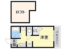 ルミナス岸部 1Kの間取図画像