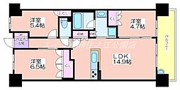 大阪ベイレジデンス 3LDKの間取図画像