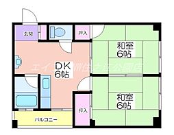 たきがわマンション 2DKの間取図画像