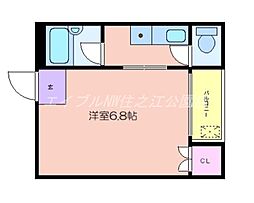 アスカマンション 1Kの間取図画像