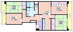 南港コープうしお24号棟 4LDKの間取図画像