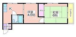 トチタテビル 2Kの間取図画像