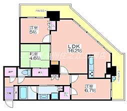 ローレルスクエア大阪ベイタワー 3LDKの間取図画像